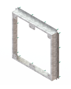 Frame for exhaust FF063 L=100mm galv cpl unassembled